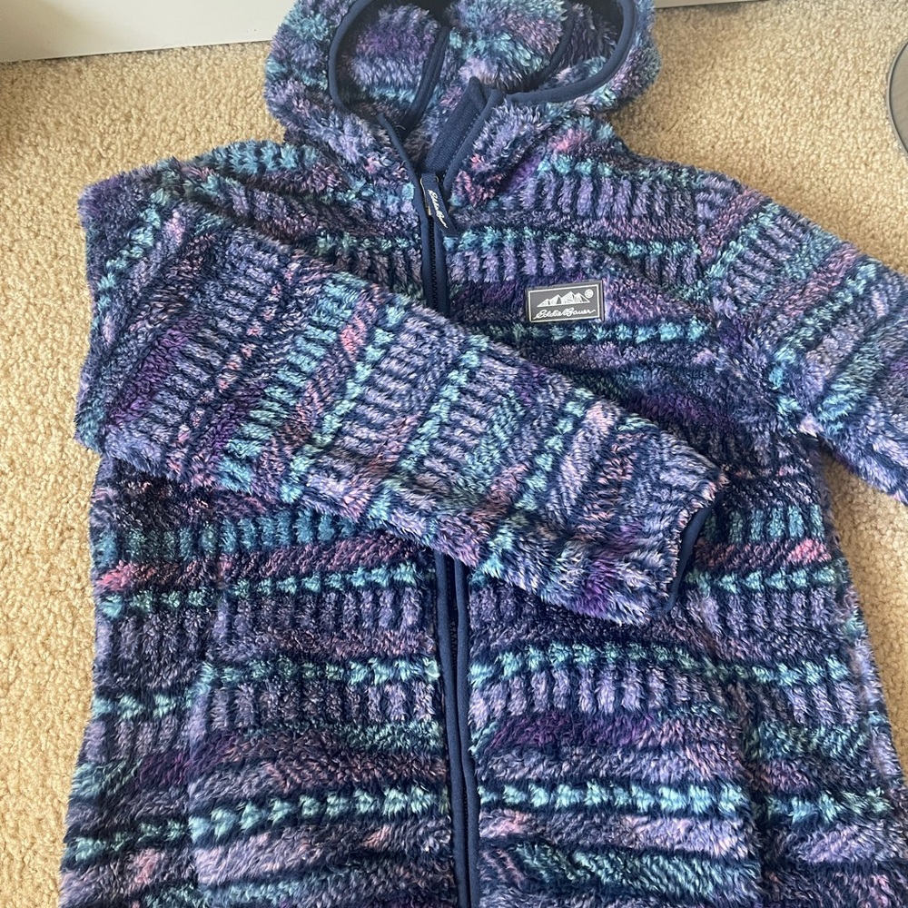 EUC Eddie Bauer plush zip jacket Sz M 10/12